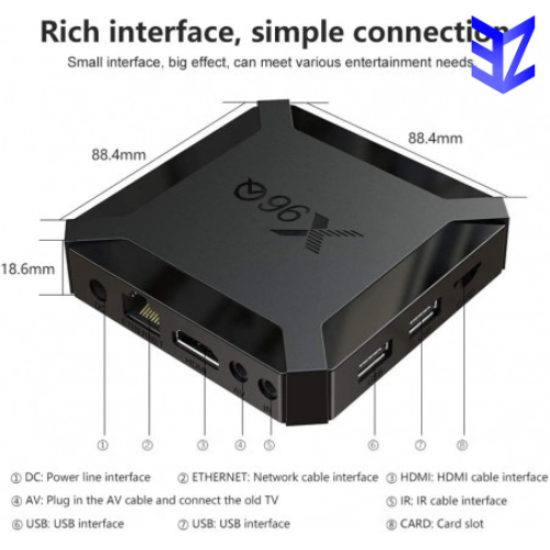 Box TV Android 11, X96Q, 2 Go de RAM, 16 Go de ROM, Wi-Fi, Ultra HD 4K, IPTV pendant 12 mois